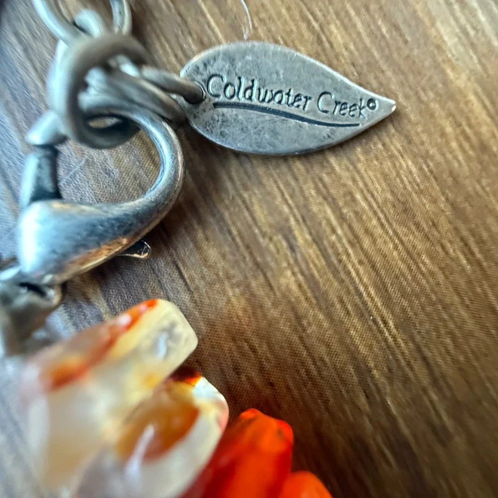 Peyote Bird Free Spirit Necklace Carnelian Orange Turquoise Silver Pendant CWC - Picture 6 of 10
